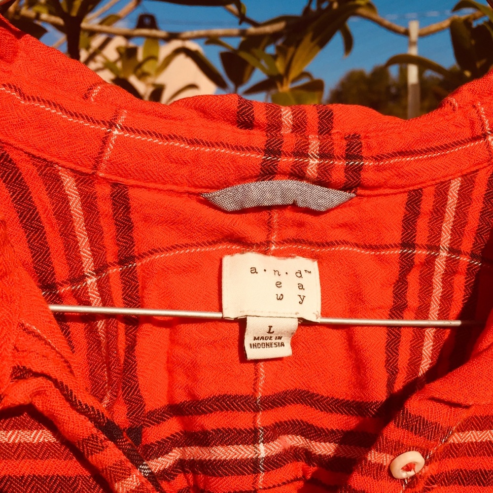 Poppy Plaid Button Up - Picture 2 of 2